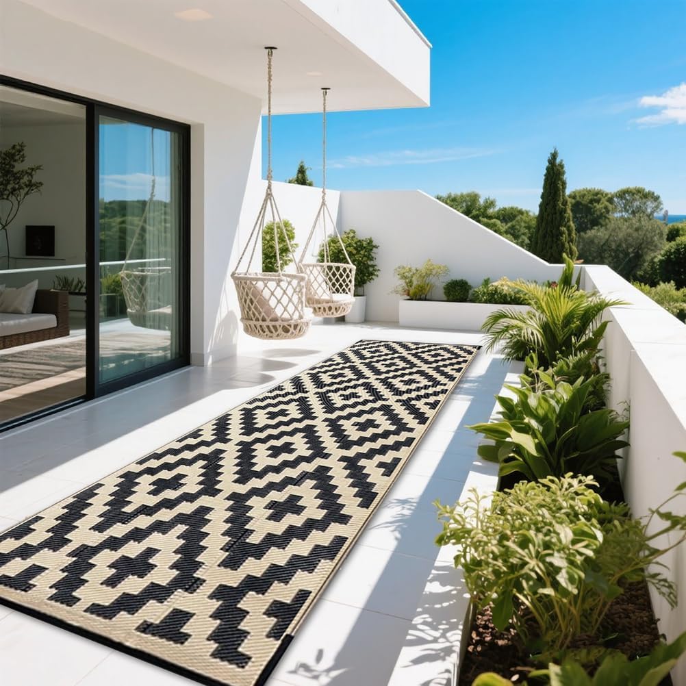 Black Beige Outdoor Runner