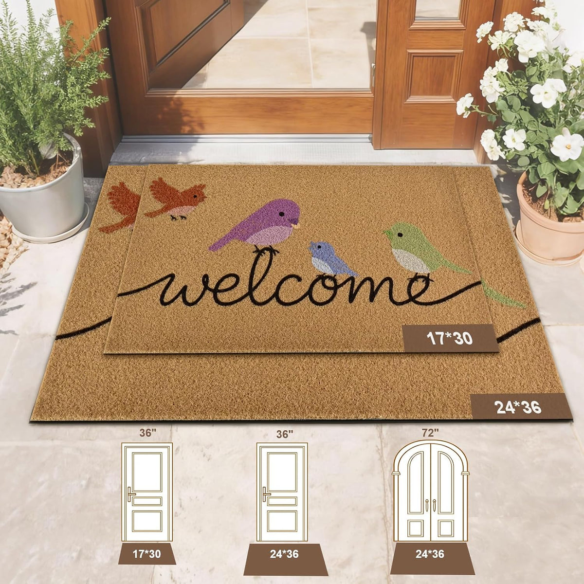 Bird Coir Non‑Slip Welcome Doormat