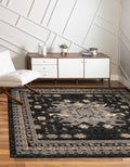 Black‑Gray Tribal Rug