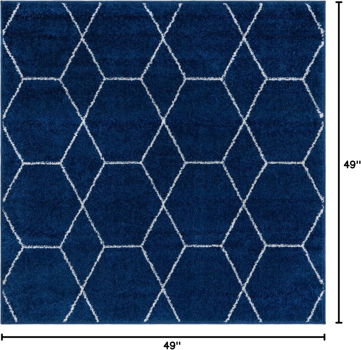 Navy‑Ivory Trellis Rug