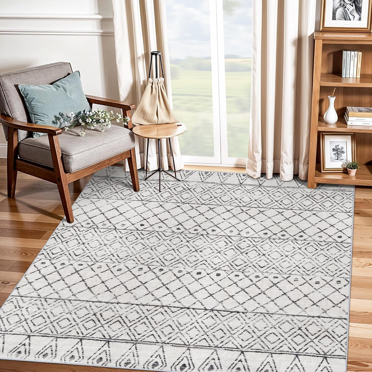 Grey Moroccan Square Rug