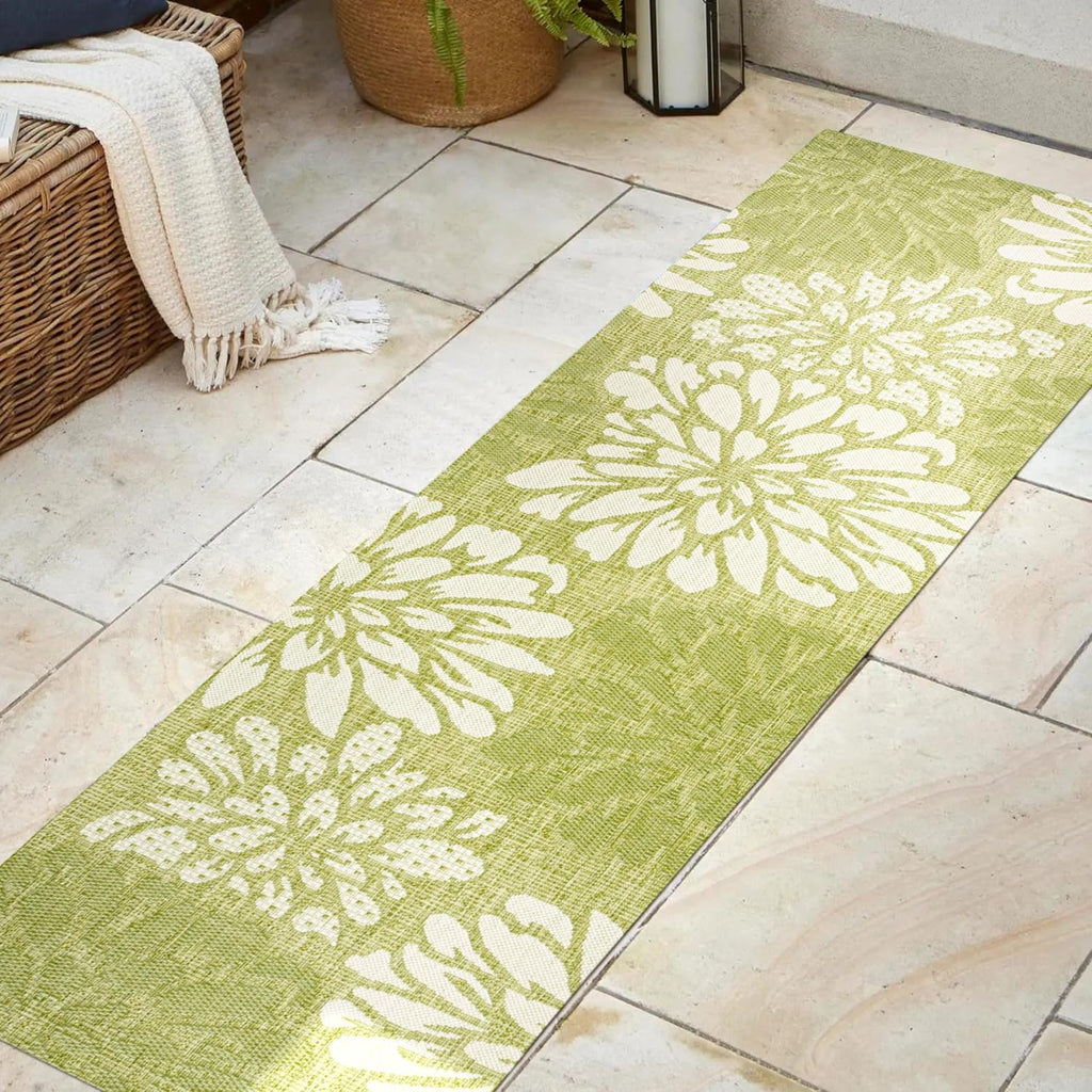 Floral Outdoor Runner Rug
