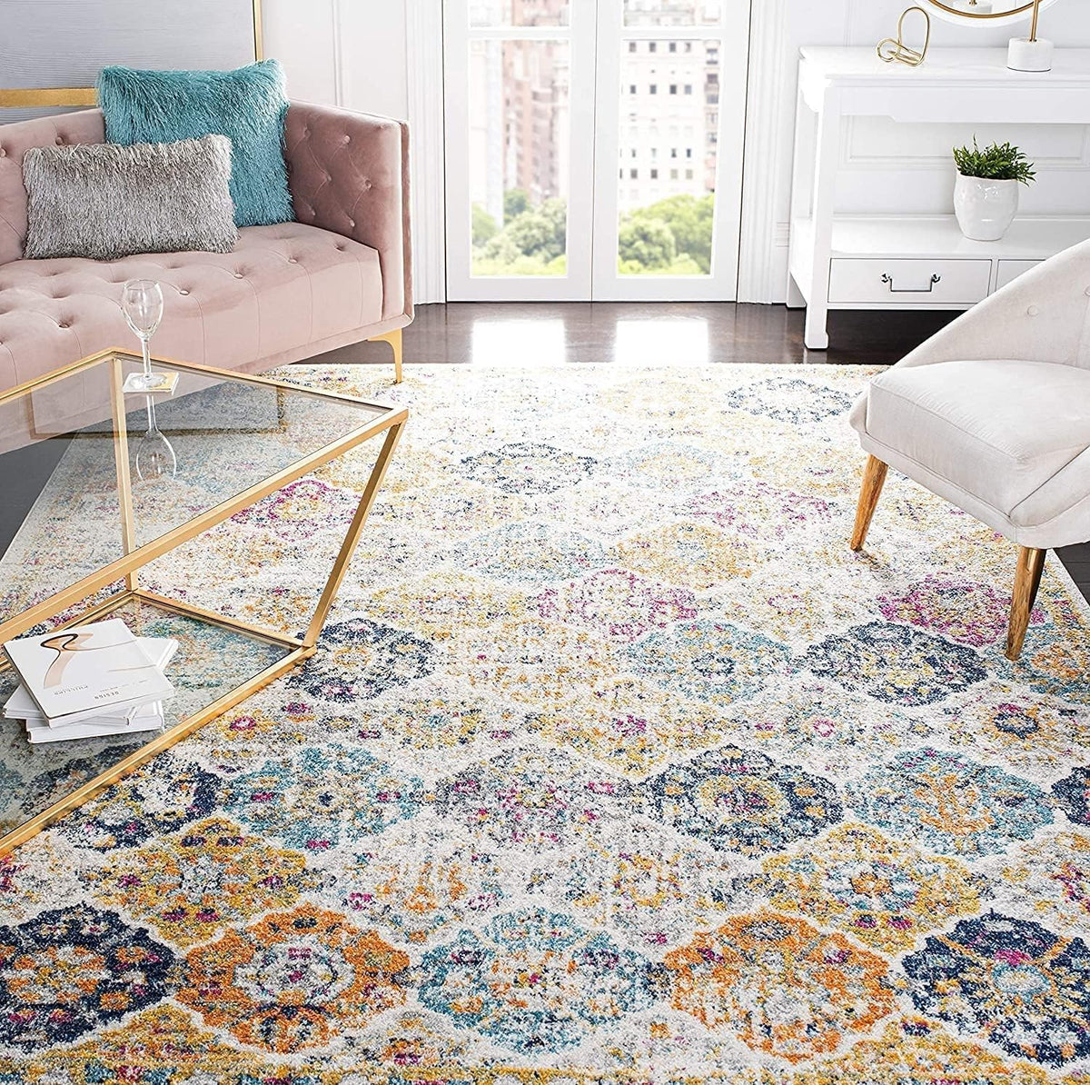 Cream Boho Area Rug