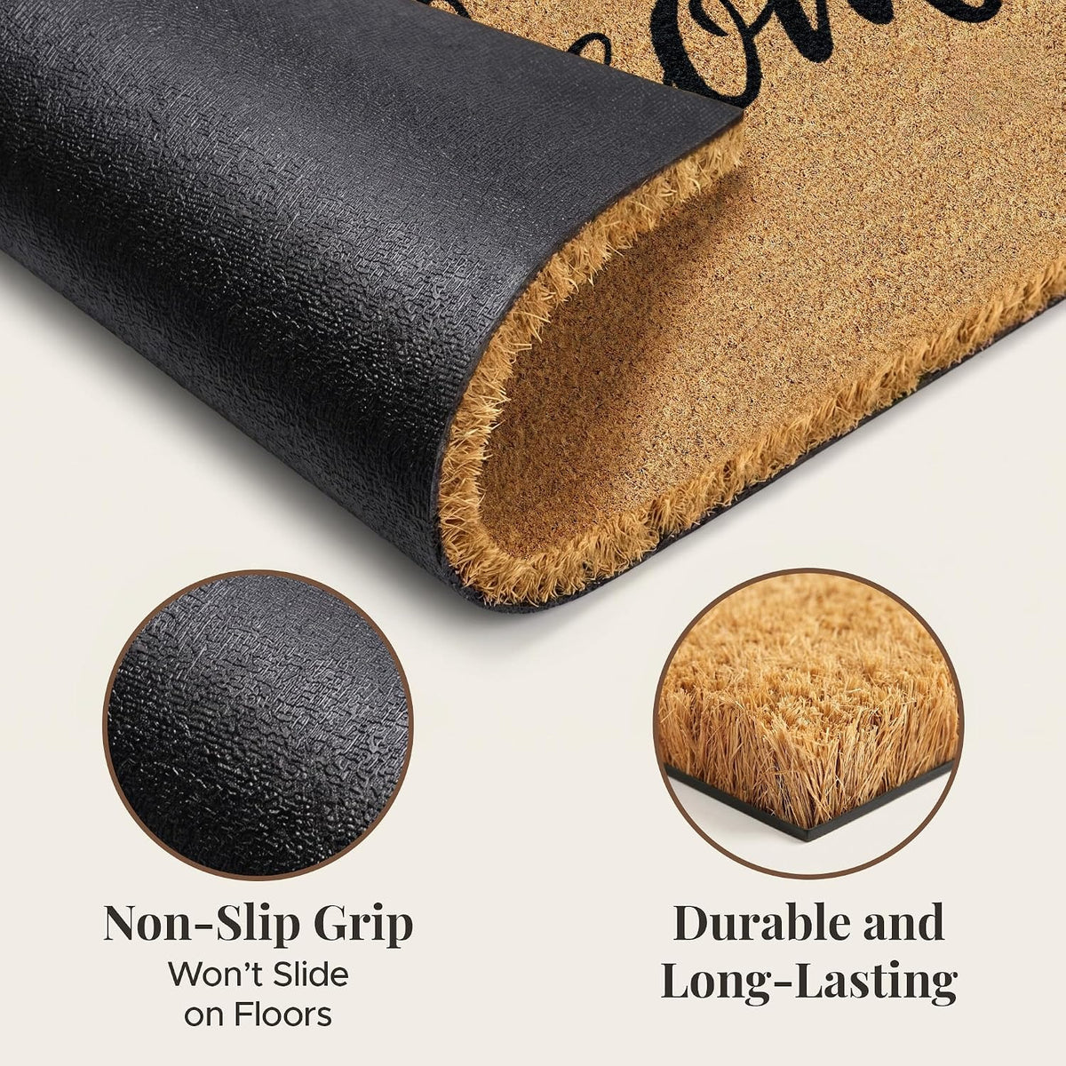 Natural Coir Non‑Slip Welcome Doormat
